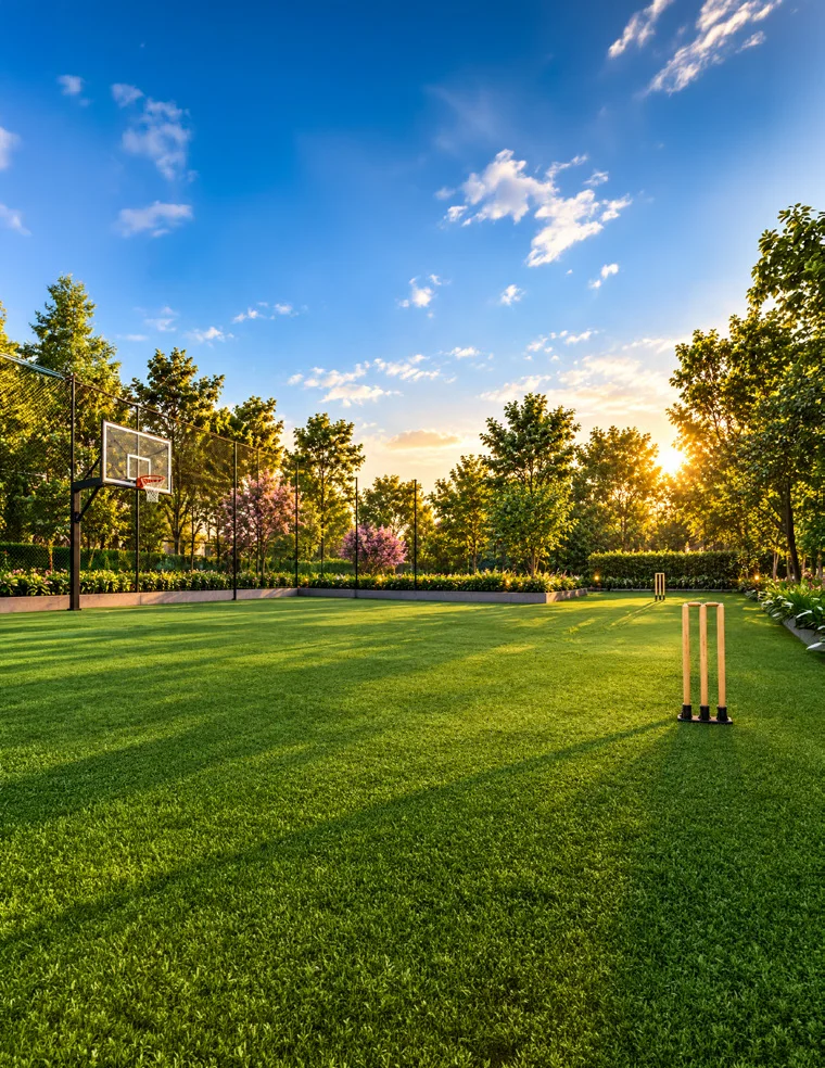 Multipurpose court and cricket turf